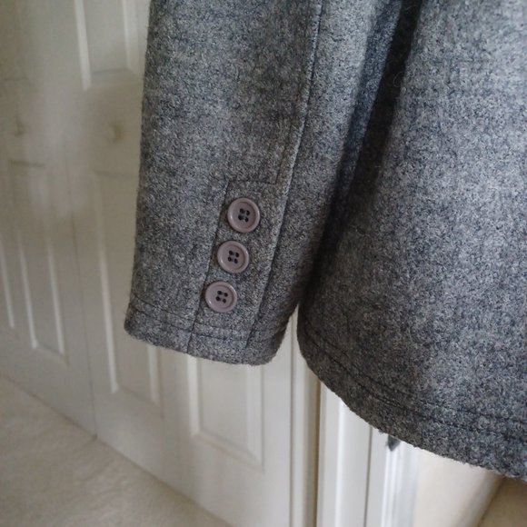EUC Jou Jou Heather Gray Double Breasted Coat Jacket Size Large - Picture 4 of 7